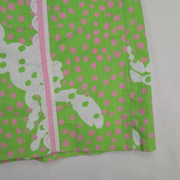 Lilly Pulitzer Green Pink Polka Dot Midi Skirt Size 6 - Picture 6 of 11
